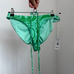 Frankie's Bikinis Naomi Osaka Green Foxy Satin Bottom